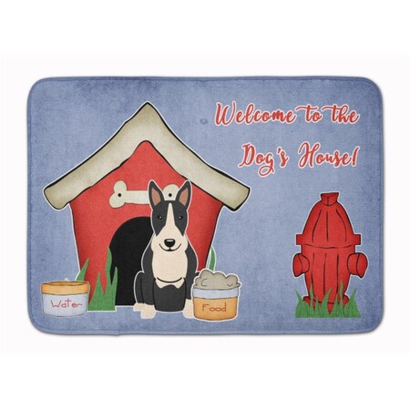 Carolines Treasures Dog House Bull Terrier Black and White Machine Washable Memory Foam Mat BB2887RUG